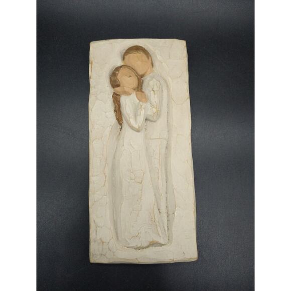 VTG Willow Tree Susan Lordi In Love's Embrace Couple Ceramic Wall Plaque 5.75" - Picture 2 of 5